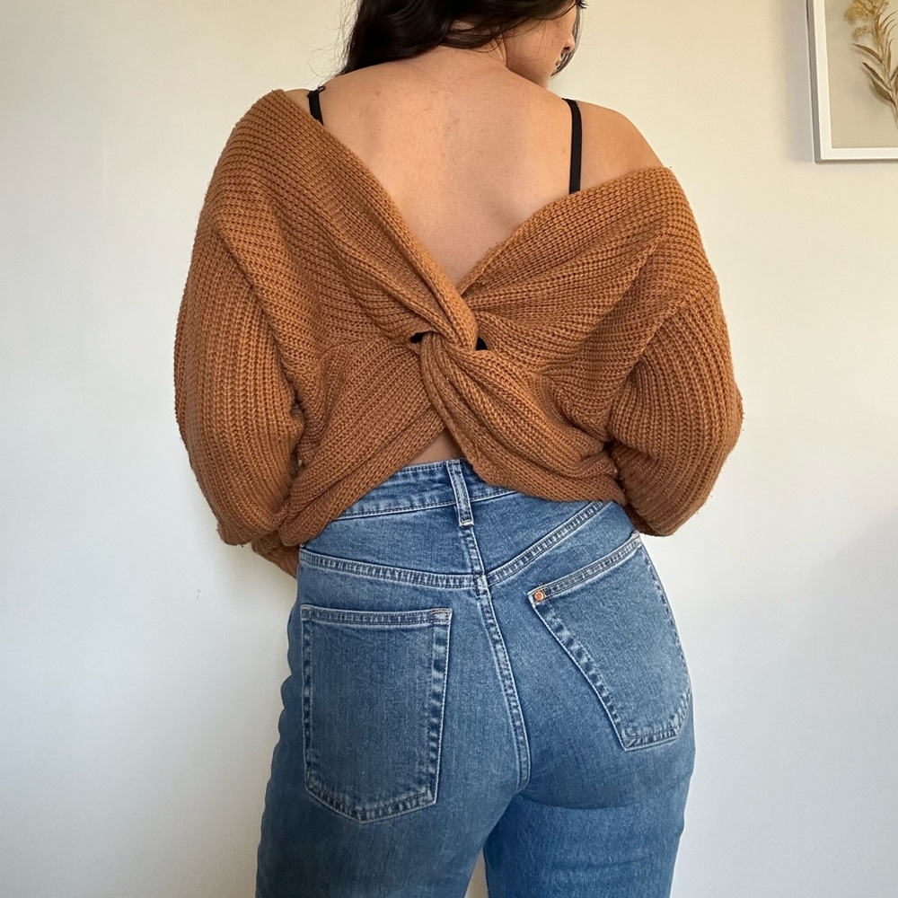 Brown Twistback Sweater